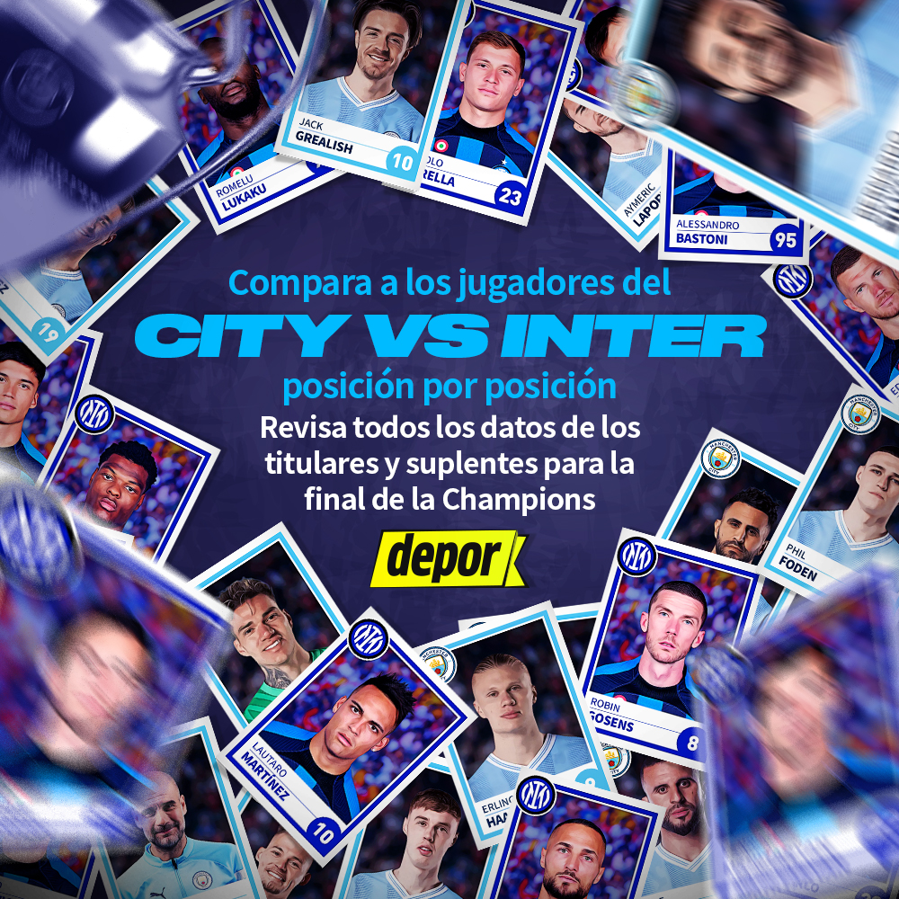 Compara a los jugadores Del City y del Inter posición por posición